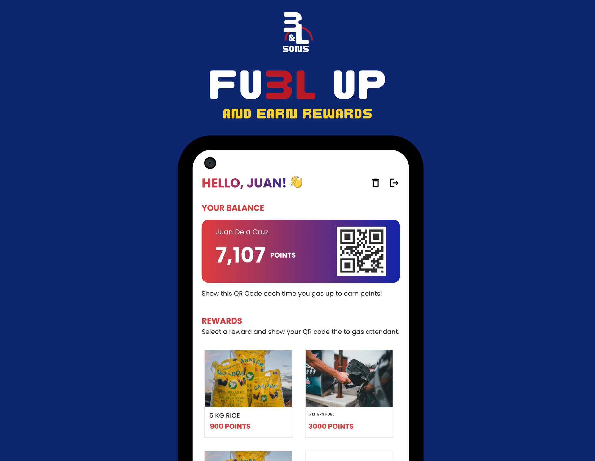 Screenshot of FU3L app interface
